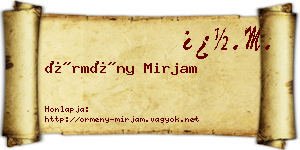 Örmény Mirjam névjegykártya